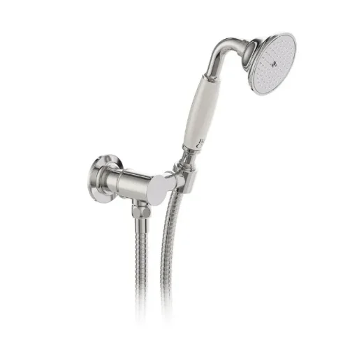 Booth & Co. Single Function Mini Kit With Outlet And Bracket Chrome & White product image - Image 1