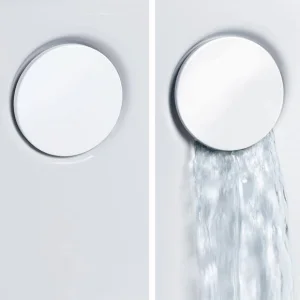 Kaldewei Waterfall Bath Inlet With Integrated Overflow And Click-clack Waste Incl. Intake And Special Holes, Model 5975, Alpine White
