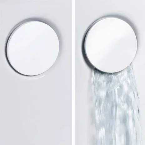 Kaldewei Waterfall Bath Inlet With Integrated Overflow And Click-clack Waste Incl. Intake And Special Holes, Model 5975, Alpine White product image - Image 1