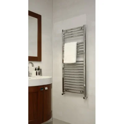 Vogue Focus (Straight) Towel Radiator Electric Only - Chrome 1500X600 detail view - Image 3