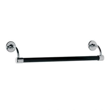 Lefroy Brooks Classic 762mm Large Bore Black Enamelled Towel Rail - Nickel