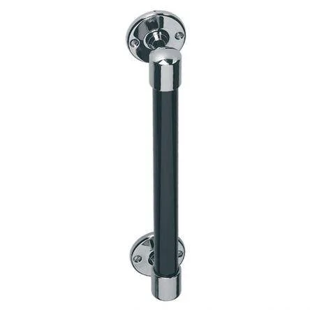 Lefroy Brooks Classic Black Stove Enamelled Grab Bar - Nickel