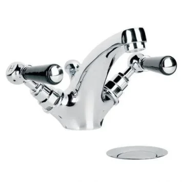 Lefroy Brooks Classic Black Lever Mono Basin Mixer With Puw - Nickel product image - Image 1