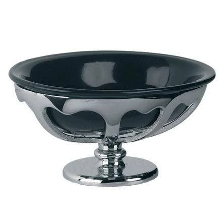 Lefroy Brooks Classic Free Standing Black China Soap Dish & Holder - Chrome