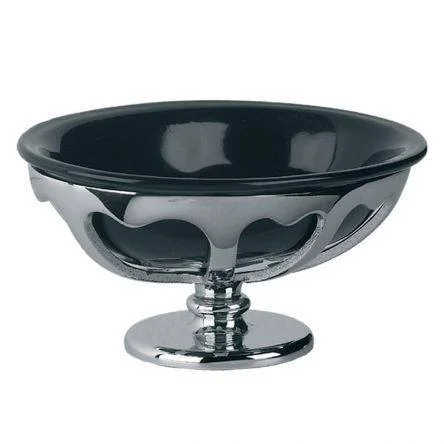 Lefroy Brooks Classic Free Standing Black China Soap Dish & Holder - Chrome