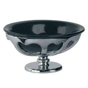 Lefroy Brooks Classic Free Standing Black China Soap Dish & Holder - Chrome product image - Image 1