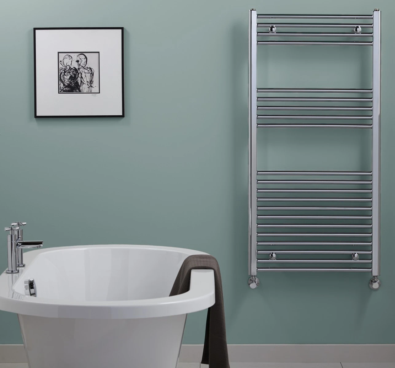 Vogue Axis Towel Radiator Heating Only - Chrome 1600X500