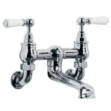 Lefroy Brooks Classic White Lever W/m Bath Filler - Antique Gold product image - Image 1