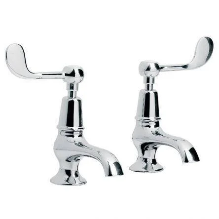 Lefroy Brooks Connaught Lever Basin Pillar Taps - Chrome