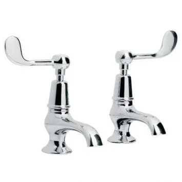Lefroy Brooks Connaught Lever Basin Pillar Taps - Chrome product image - Image 1