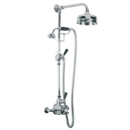 Lefroy Brooks Godolphin Black Lev Exp Dual Valve, Kit & 5" Rose - Chrome