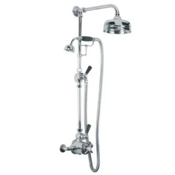 Lefroy Brooks Godolphin Black Lev Exp Dual Valve, Kit & 5" Rose - Chrome product image - Image 1