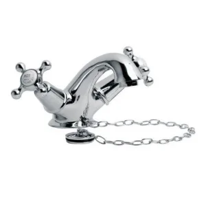 Lefroy Brooks Connaught Mono Basin Mixer With Plug & Chain - Nickel