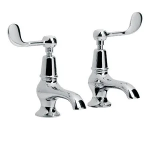 Lefroy Brooks Connaught Lever Bath Pillar Taps - Chrome