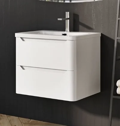 Cubico Eclipse Matt White 600mm Wall Hung Vanity Unit