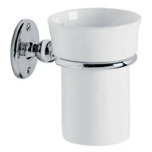 Lefroy Brooks Classic Edwardian China Mug & Holder - Chrome