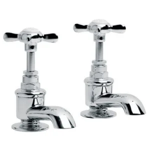 Lefroy Brooks Classic Bath Pillar Taps - Chrome