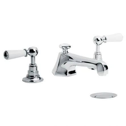 Lefroy Brooks Mackintosh White Lever D/m 3h Basin Mixer With Puw - Chrome