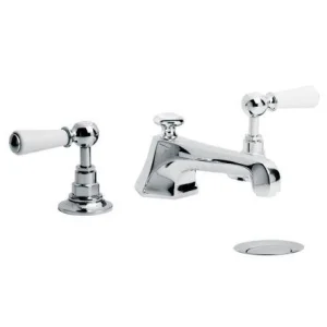 Lefroy Brooks Mackintosh White Lever D/m 3h Basin Mixer With Puw - Chrome