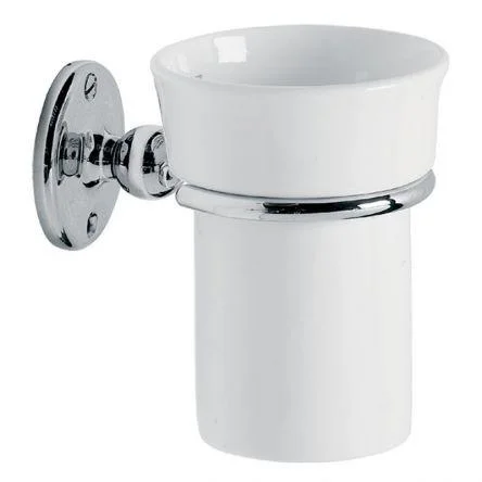 Lefroy Brooks Classic Edwardian China Mug & Holder - Nickel