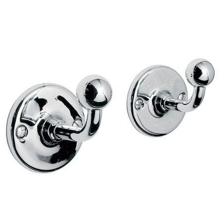 Lefroy Brooks Classic Edwardian Pair Of Robe Hooks - Antique Gold