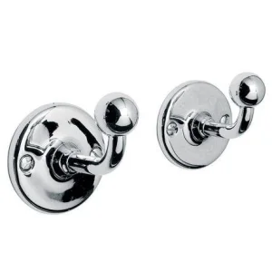 Lefroy Brooks Classic Edwardian Pair Of Robe Hooks - Antique Gold