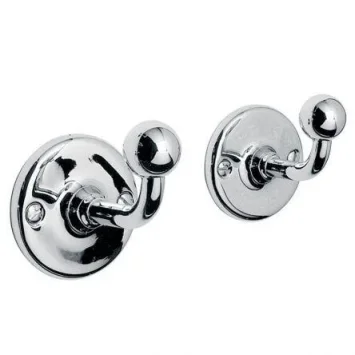 Lefroy Brooks Classic Edwardian Pair Of Robe Hooks - Antique Gold product image - Image 1