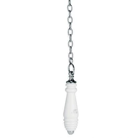 Lefroy Brooks Classic Edwardian Ceramic Pull & Chain - Nickel