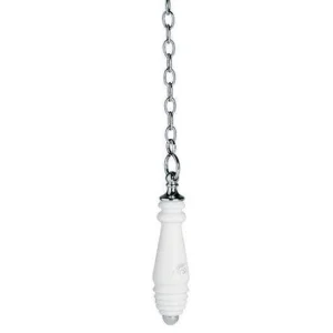 Lefroy Brooks Classic Edwardian Ceramic Pull & Chain - Nickel