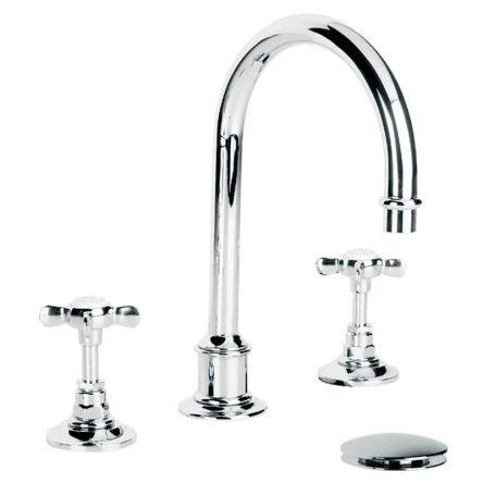 Lefroy Brooks Classic Tubular 3h Basin Mixer & Cuw - Nickel