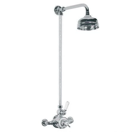 Lefroy Brooks Godolphin Exp Dual Thermo Valve, Riser & 5" Rose - Chrome