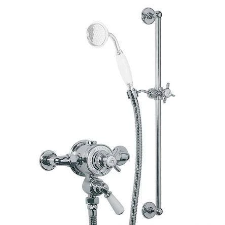 Lefroy Brooks Godolphin Exp Thermo Valve With Slide Rail Kit - Antique Gold
