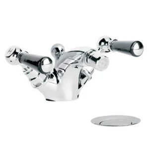 Lefroy Brooks Classic Black Lever Mono Bidet Mixer With Puw - Antique Gold