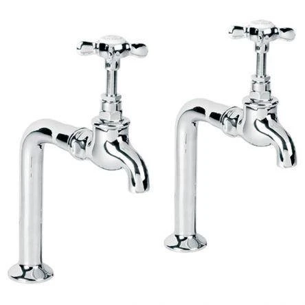 Lefroy Brooks Classic Bibcock Taps & Pillars - Antique Gold