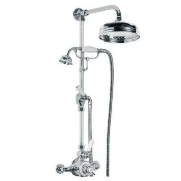 Lefroy Brooks Godolphin Exp Dual Thermo Valve, Kit & 8" Rose - Antique Gold product image - Image 1