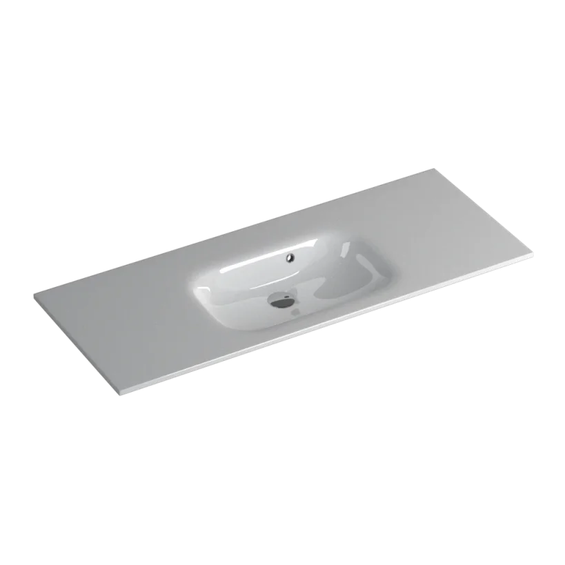Faeber Silkstone Pearl 1200mm Single Central Gloss Basin product image - Image 1