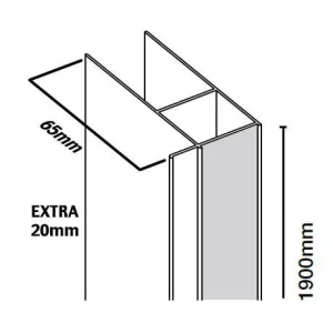 Merlyn 6 Series Extension Profile 20mm