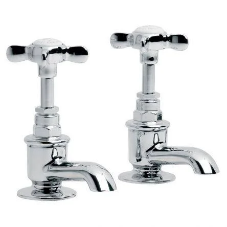 Lefroy Brooks Classic Basin Pillar Taps - Antique Gold