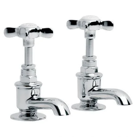 Lefroy Brooks Classic Basin Pillar Taps - Nickel
