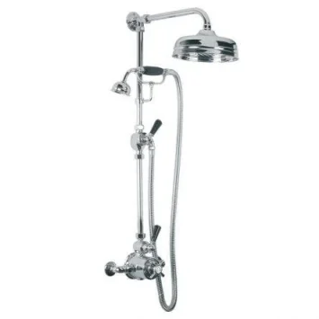 Lefroy Brooks Godolphin Black Lever Exp Dual Valve, Kit & 8" Rose - Antique Gold product image - Image 1