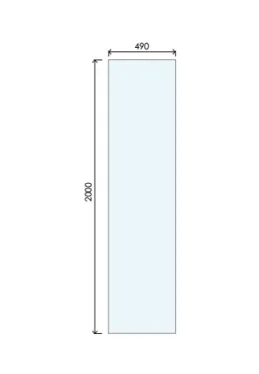 Abacus X Series Straight 10mm Glass 490mm technical drawing - Image 2