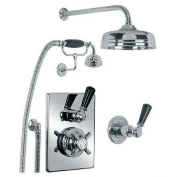 Lefroy Brooks Godolphin Black Lev Conc Valve, Kit & 8" Rose - Antique Gold product image - Image 1