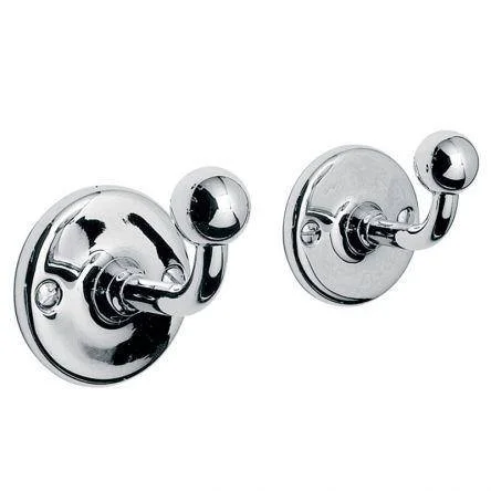 Lefroy Brooks Classic Edwardian Pair Of Robe Hooks - Nickel