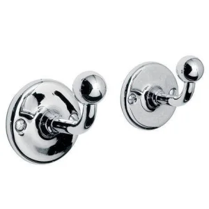 Lefroy Brooks Classic Edwardian Pair Of Robe Hooks - Nickel
