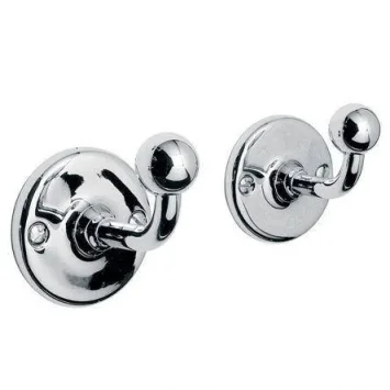 Lefroy Brooks Classic Edwardian Pair Of Robe Hooks - Nickel product image - Image 1