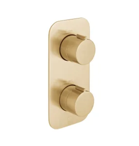 Vado Individual Tablet Altitude Vertical Concealed 1 Outlet, 2 Handle Thermostatic Valve Brushed Gold