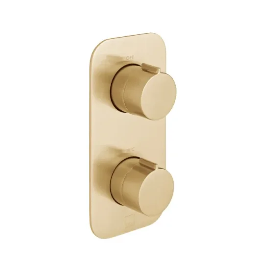 Vado Individual Tablet Altitude Vertical Concealed 1 Outlet, 2 Handle Thermostatic Valve Brushed Gold product image - Image 1