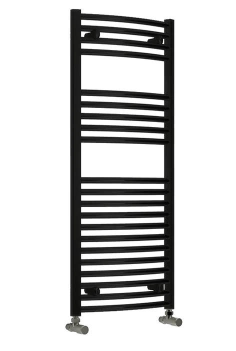 Reina Diva 600 X 1800 Towel Radiator Black Curved