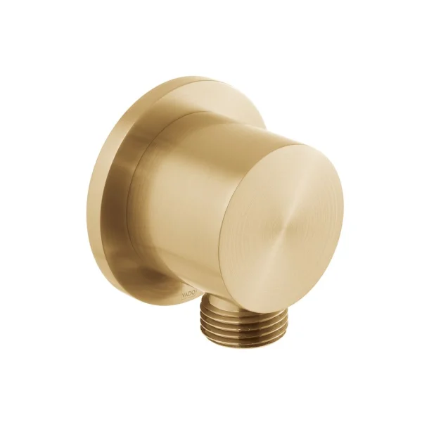 Vado Individual Round Wall Outlet Brushed Gold