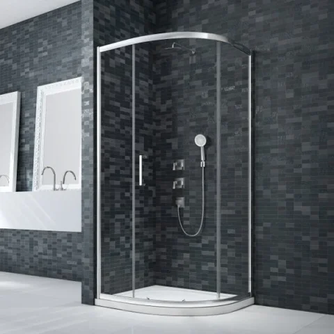 Merlyn Ionic Essence Framed 1 Door Quad 900 X 900mm detail view - Image 1